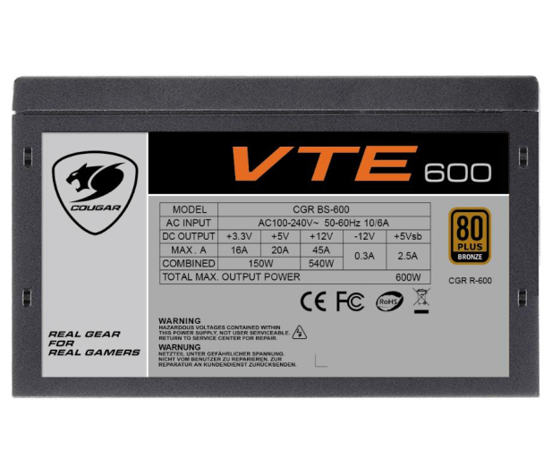 Cougar VTE 600W 80 Plus Bronze - 1069354 - zdjęcie 5